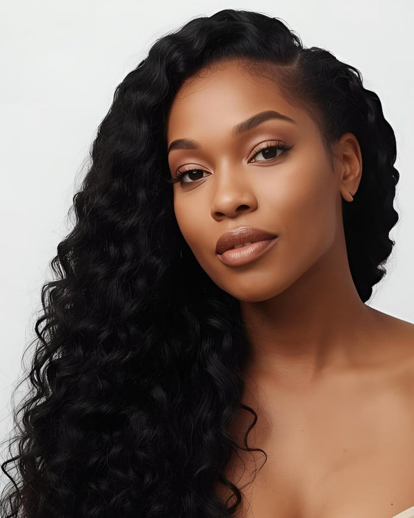 13x4 Transparent Lace Wig Deep Wave 14" #Natural